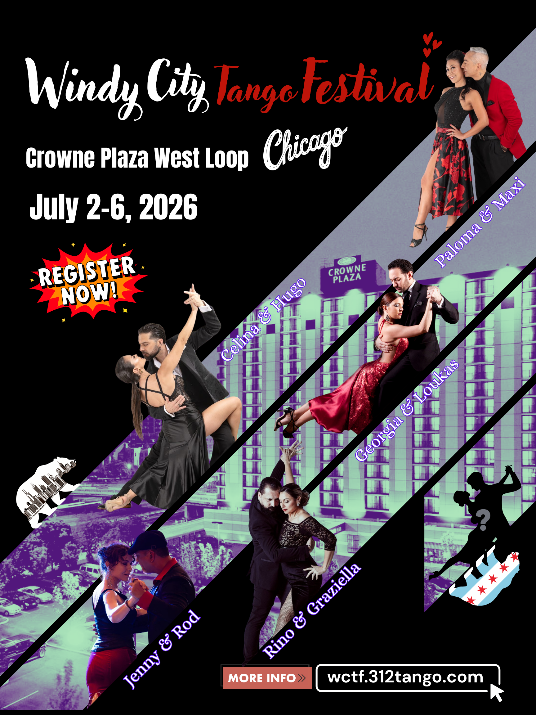 Windy City Tango Festival 2026 poster – register now Windy City Tango Festival 2026 poster – register now